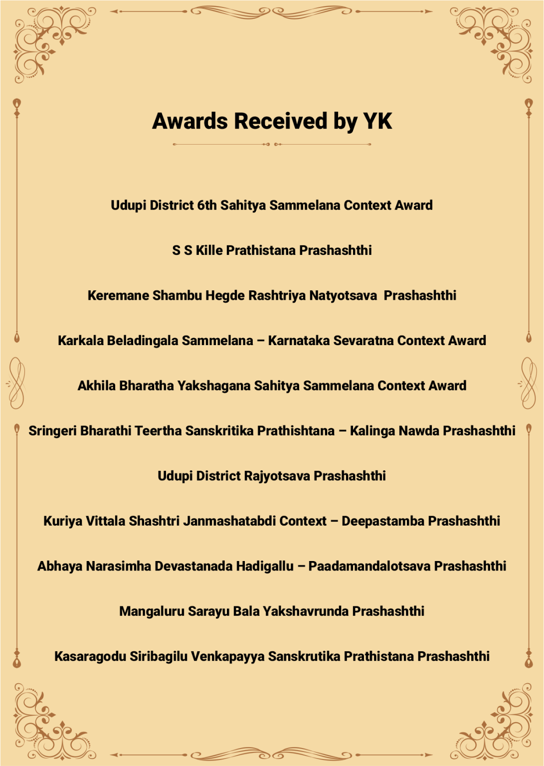 Awards Received by YK in English Revised